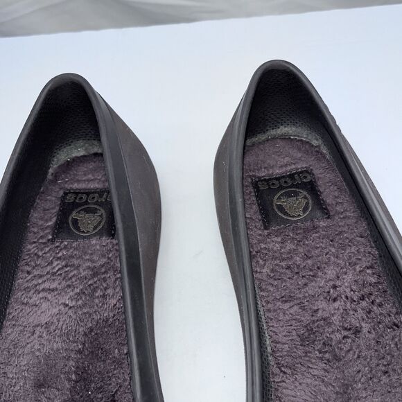 Crocs Shoes Womens 10 Mammoth Lined Casual Slip On Ballet Flats 12456 Brown - Picture 4 of 7
